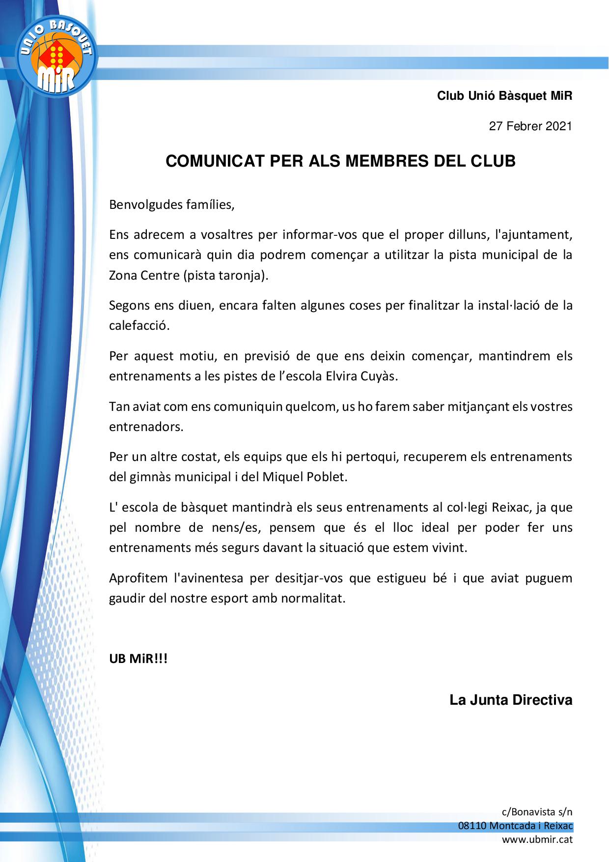 2021 02 27 Informacio installacions